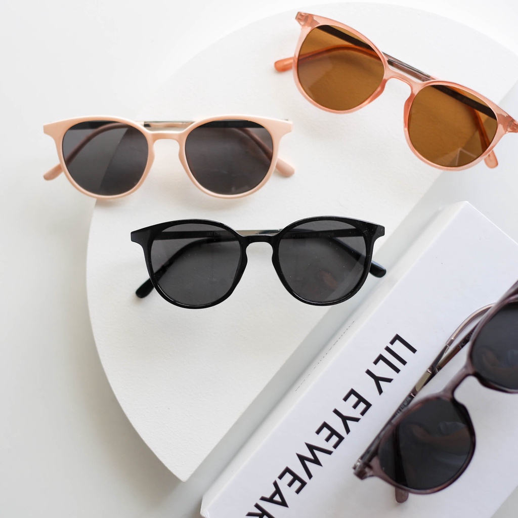 Kính mát nam nữ Lilyeyewear mắt tròn càng kim loại chắc chắn thiết kế thời trang R0006 | BigBuy360 - bigbuy360.vn