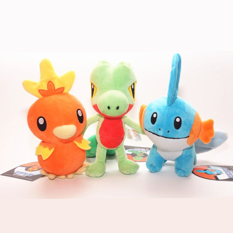 18cm Torchic Treecko Mudkip Plush Doll New Pokemon Center Stuffed Toy Gift Dolls