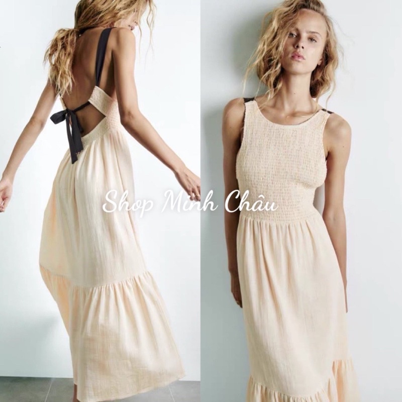 (Order) Váy midi đan ngực đuôi cá hở lưng Zarrraa