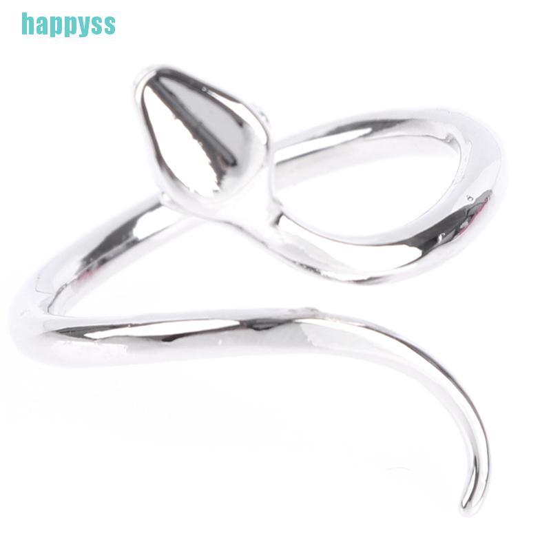 【hap】Zircon Snake Shape Open Women's Ring Exaggeration Jewelry Luxury Wedding Party