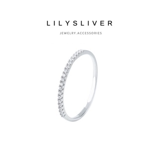 Nhẫn bạc nữ 1 hàng đá chất liệu bạc ta - Lily