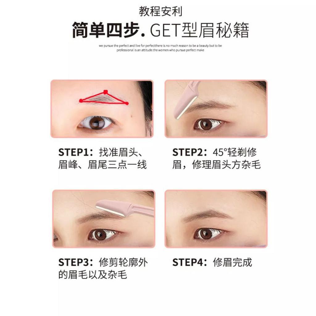 Bán Sỉ 10 Hộp 3 Dao Cạo Lông Mày Gấp Gọn Màu Pastel Cute