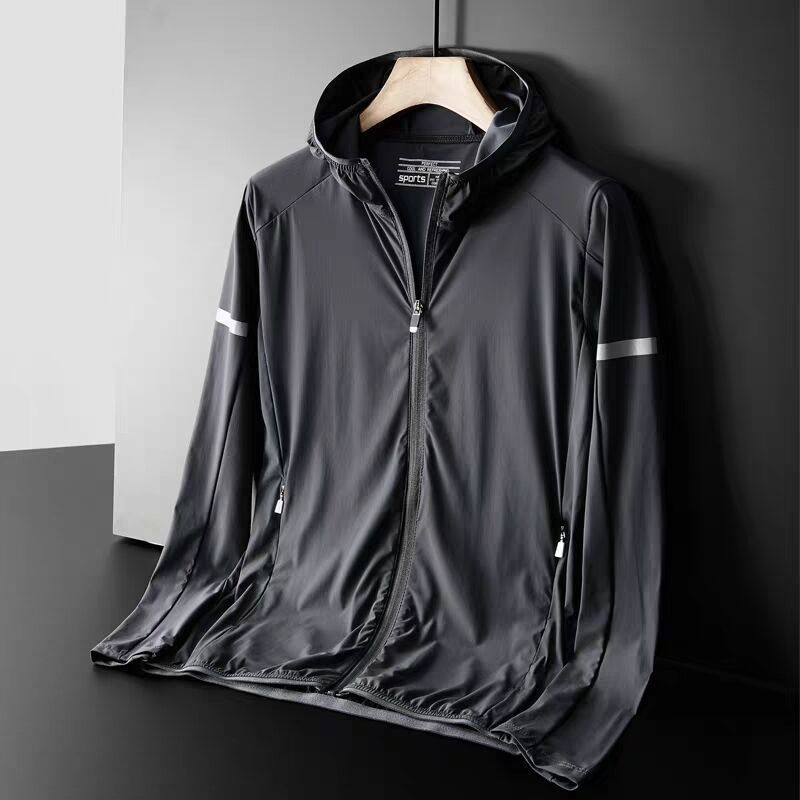 áo khoác nam bomber hàn quốc Áo Khoác Chống Nắng Vải Lụa Băng Mỏng plus size Thể Thao Mùa Hè Cho Nam