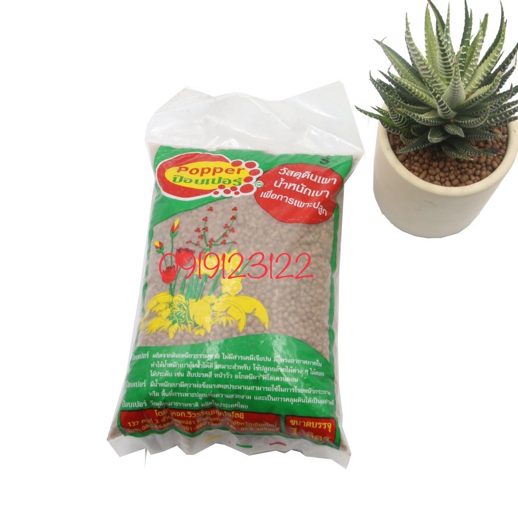 500gr Viên đất nung Thái POPPER size L: 8-12mm - SỎI NHẸ