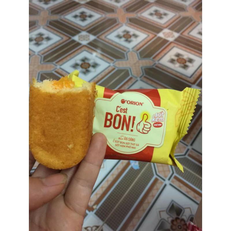 1 thùng= 10 bịch Bánh ăn sáng sợi thịt gà nhân sốt kem phô mai C'est Bon Orion 85g (5 gói nhỏ)
