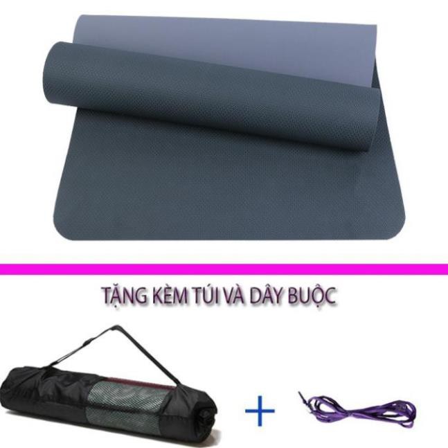 [XẢ HÀNG]Thảm Tập Yoga TPE 6mm 2 Lớp Đại Nam Sport + Tặng Kèm Túi Và Dây Buộc