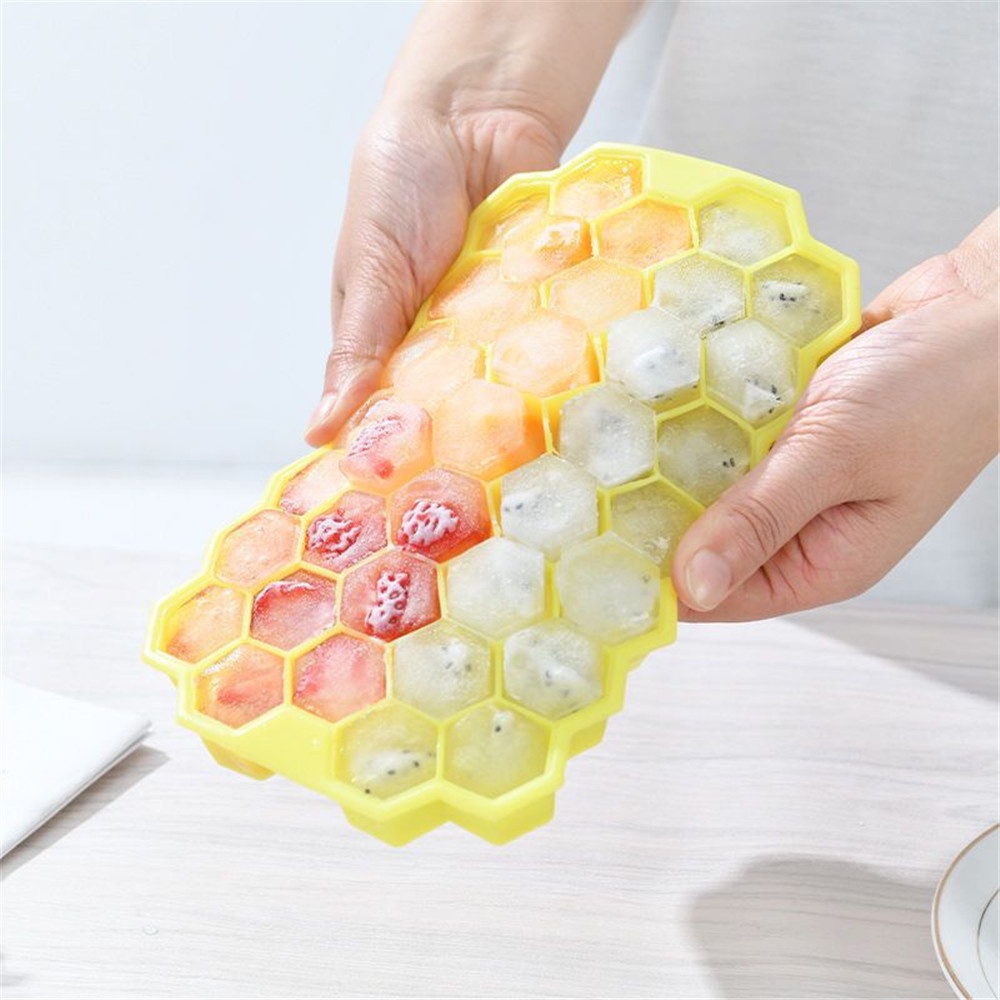 PVN44010 Khay silicon làm đá làm thạch đựng đồ hình tổ ong có nắp đậy(Nắp silicon) Giá Rẻ