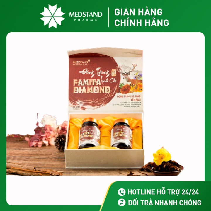 Đông trùng linh chi Famita Diamond - Hộp sang trọng để biếu tặng