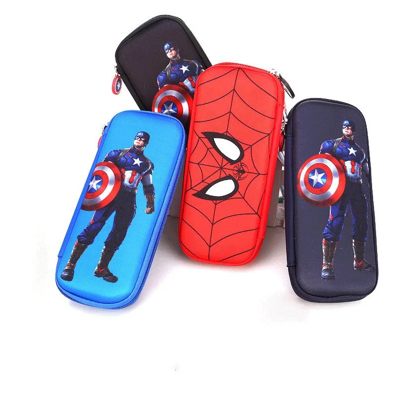 Túi Đựng Bút 8MZG Sức Chứa Lớn In Hình Spiderman Captain America