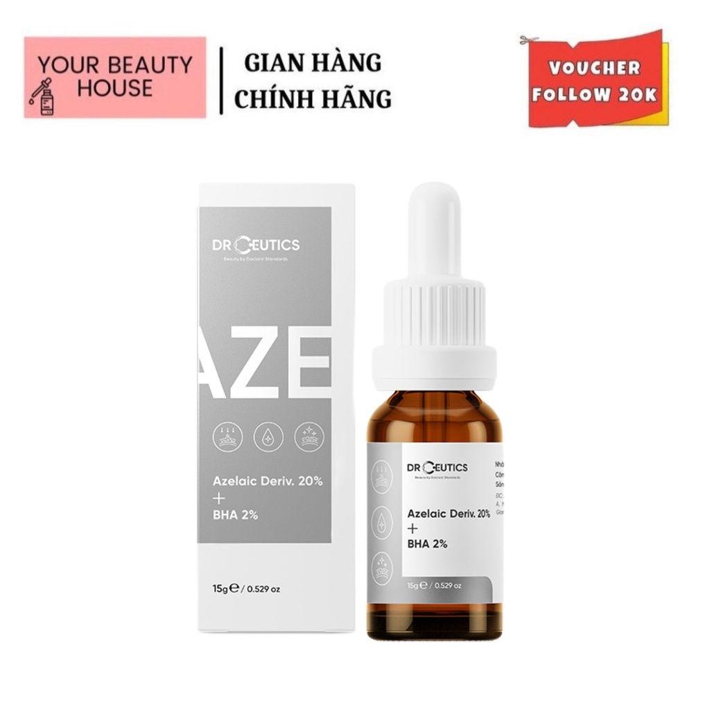 [DrCeutics] Serum Giảm Mụn Azelaic Deriv. 20% + BHA 2% - 15g