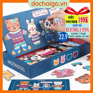 Đồ chơi cho bé, xếp hình thay quần áo cho gia đình thỏ gấu dochoigo.vn
