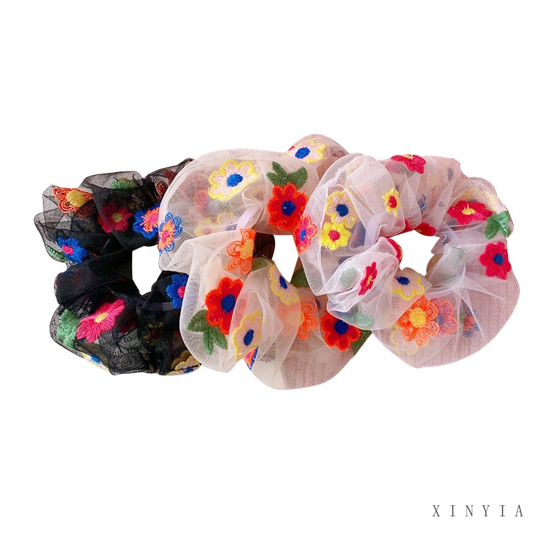 Dây Buộc Tóc Co Giãn Họa Tiết Hoa Thời Trang Cho Nữ