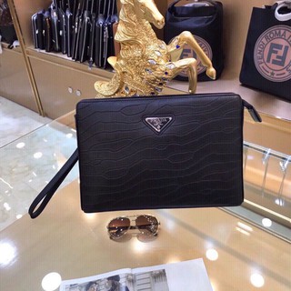 Clutch cầm tay da thật Prada cho nam
