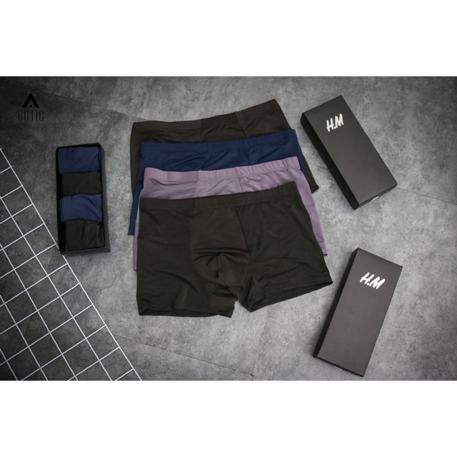 Hộp 4 quần lót đùi nam vải đúc lạnh cao cấp