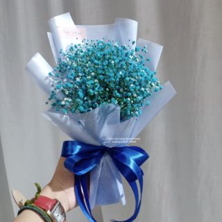 [ BÓ HOA BABY KHÔ VINTAGE ] Bó baby khô xanh thiên thanh thể hiện tình yêu vĩnh cửu