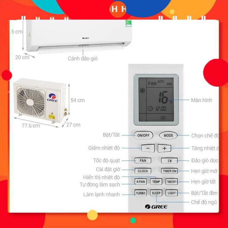 [ VẬN CHUYỂN MIỄN PHÍ KHU VỰC HÀ NỘI ] Điều hòa Gree 12000 1 chiều R32 GWC12KC-K6N0C4 - [ Bmart247 ] 24h