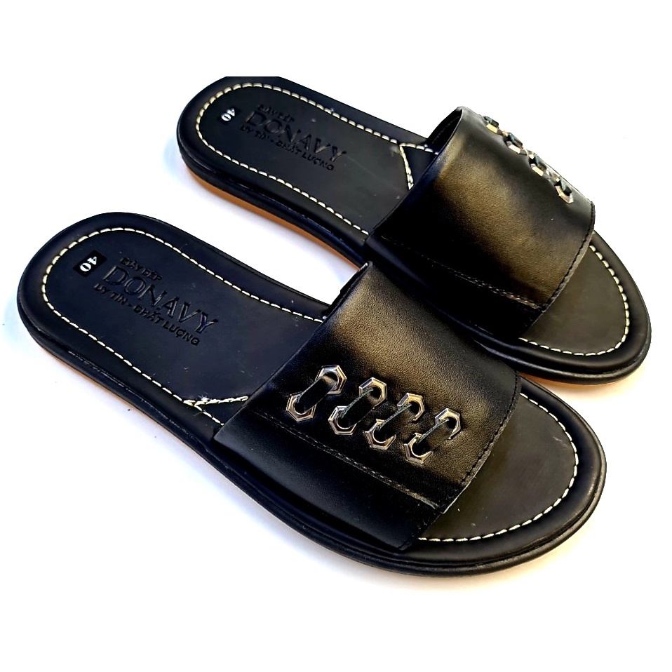 Dép nam quai ngang da bò 100% DONAVY, Quai thiết kế đẳng cấp, May FULL quai chắc chắn, mạnh mẽ D.Mocxich