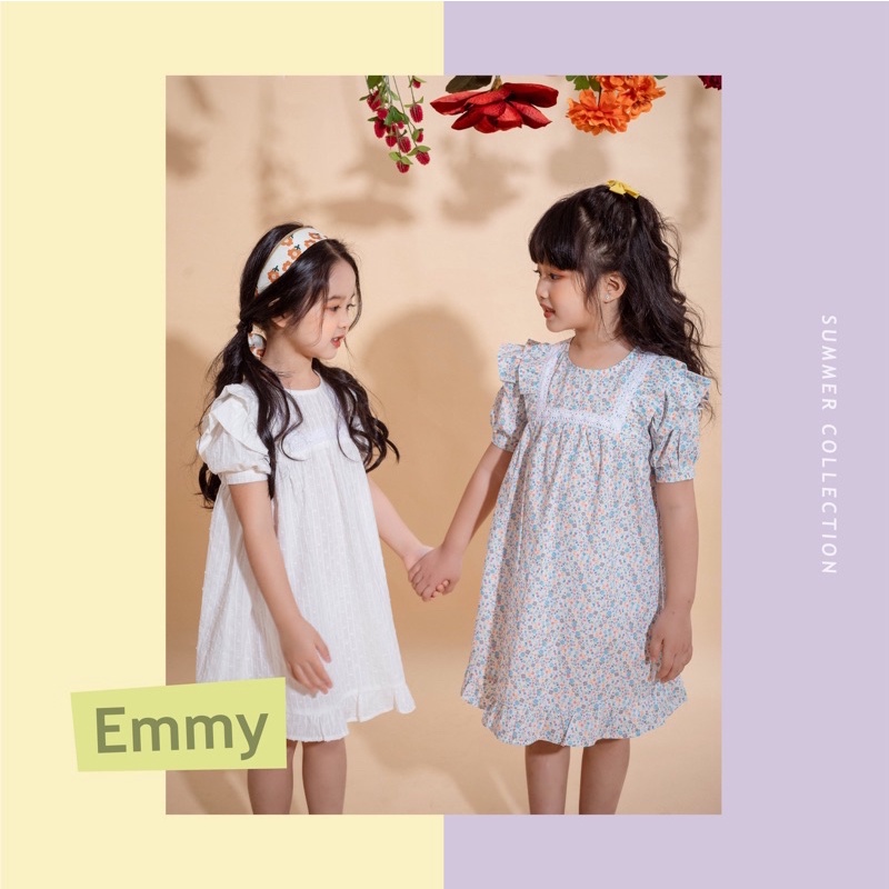[LITTLE PINK] EMMY DRESS - Váy thô bèo tay bé gái