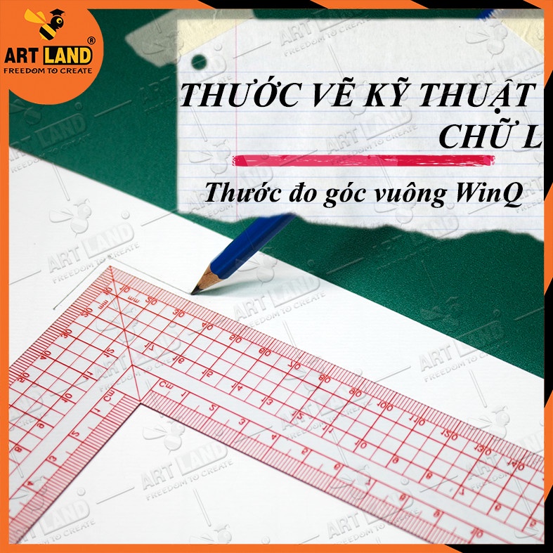 Bộ thước Eke tam giác WinQ - Triangle Ruler Thước kỹ thuật vẽ góc vuông