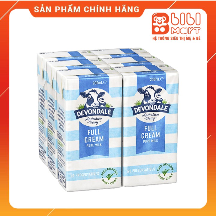 Sữa tươi nước Devondale 200ml Full Crem  FREESHIP  giúp hệ tiêu hóa bé khỏe mạnh, hấp thu tối đa dinh dưỡng.