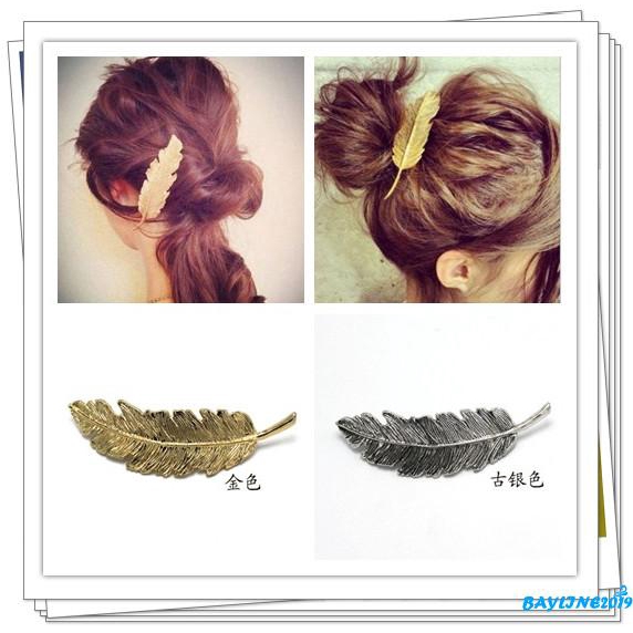 Kẹp tóc hình lông vũ thời trang nữ duyên dáng