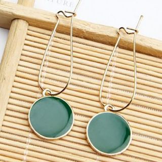 Khuyên tai mặt đá tròn phong cách Hàn Quốc
