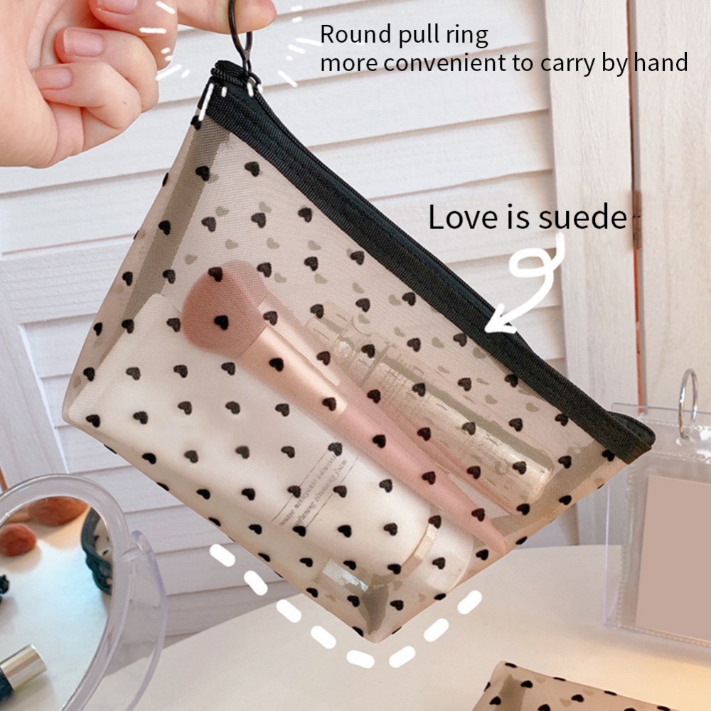 Túi Lưới Đựng Mỹ Phẩm Có Khóa Kéo Tiện Lợi