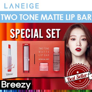 Set quà tặng Two tone matte lip bar special set Laneige