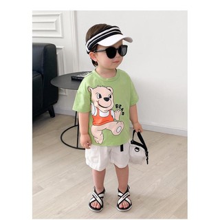Áo thun bé trai, bé gái minky mom vải thun lạnh họa tiết hoạt hình dễ thương, áo cộc tay cho bé mặc hè mkma2111