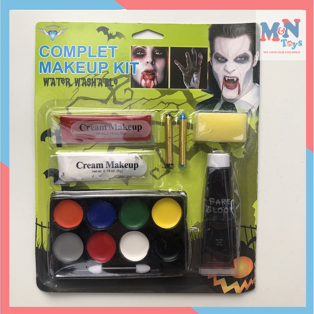 Bộ vẽ mặt hóa trang Halloween 8 màu nhiều phụ kiện | BigBuy360 - bigbuy360.vn