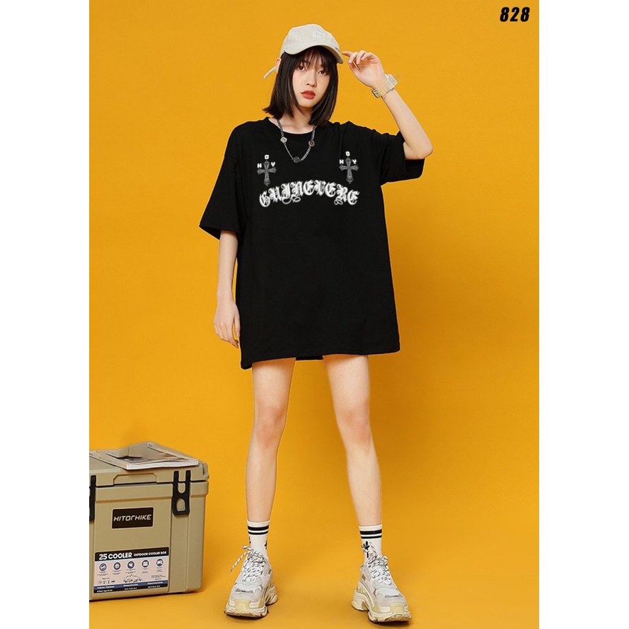 Áo thun unisex tay lỡ nam nữ form rộng Thành giá 828 HY KOREA