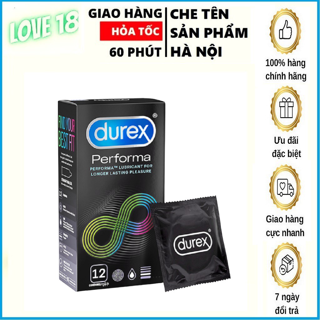 Bao cao su durex Performa  hàng mơí date 2025 che tên kín đáo