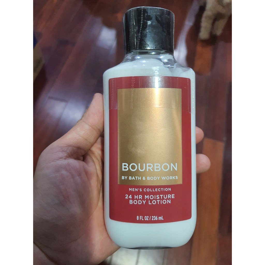 Dưỡng thể giữ ẩm da nam Bath &amp; Body Works Bourbon 24 Hr Moisture body lotion 236ml (Mỹ)