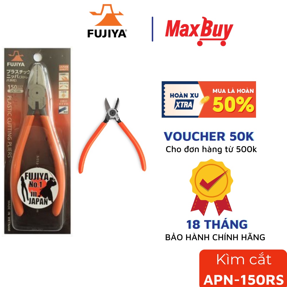 Kìm cắt nhựa lưỡi tròn Fujiya APN-125, 150RS, cách điện, cách nhiệt an toàn