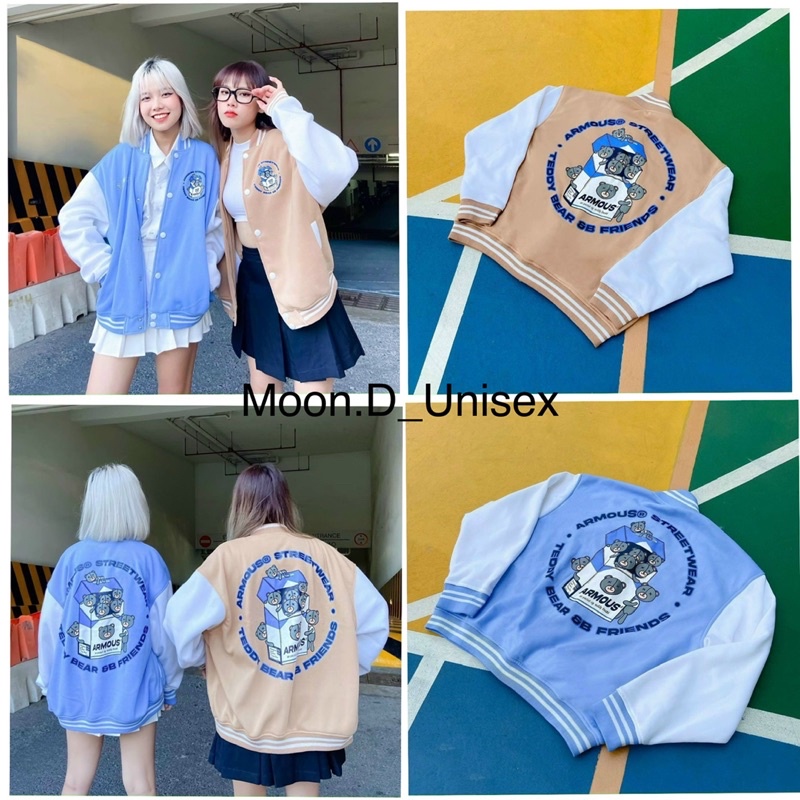 Áo Khoác BOMBER Nỉ Bông ARMOUS Form Unisex Ulzzang SIÊU XỊN 🔥 Ảnh Mẫu Chụp Thật 100%_Moon.D Unisex