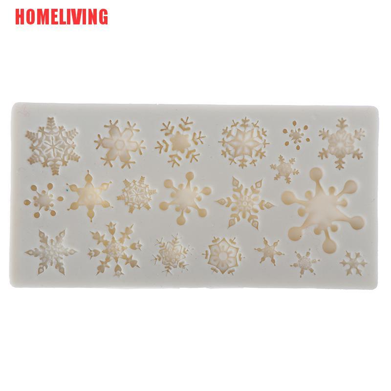 Khuôn Silicone Làm Bánh / Xà Phòng / Sô Cô La Hình Bông Tuyết DIY