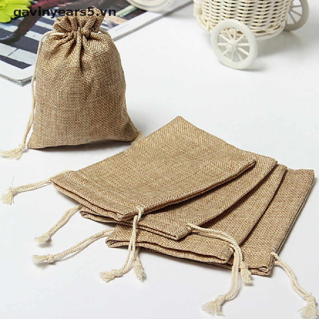 Túi dây rút mini vải bố để đựng quà cưới