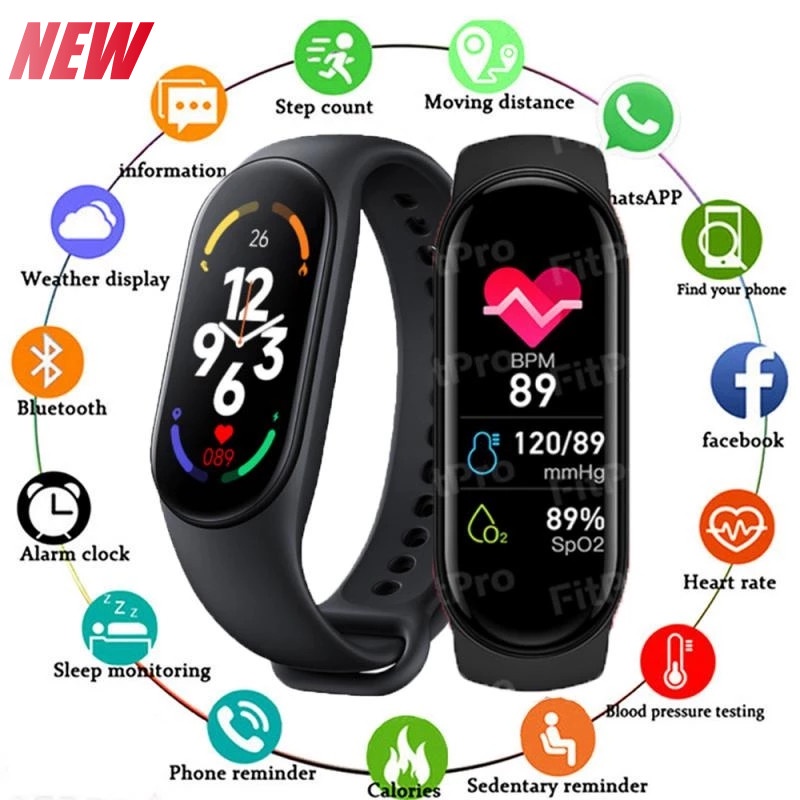 Đồng Hồ Đeo Tay Thông Minh M7 Theo Dõi Sức Khỏe Kết Nối Bluetooth Phiên Bản FitPro