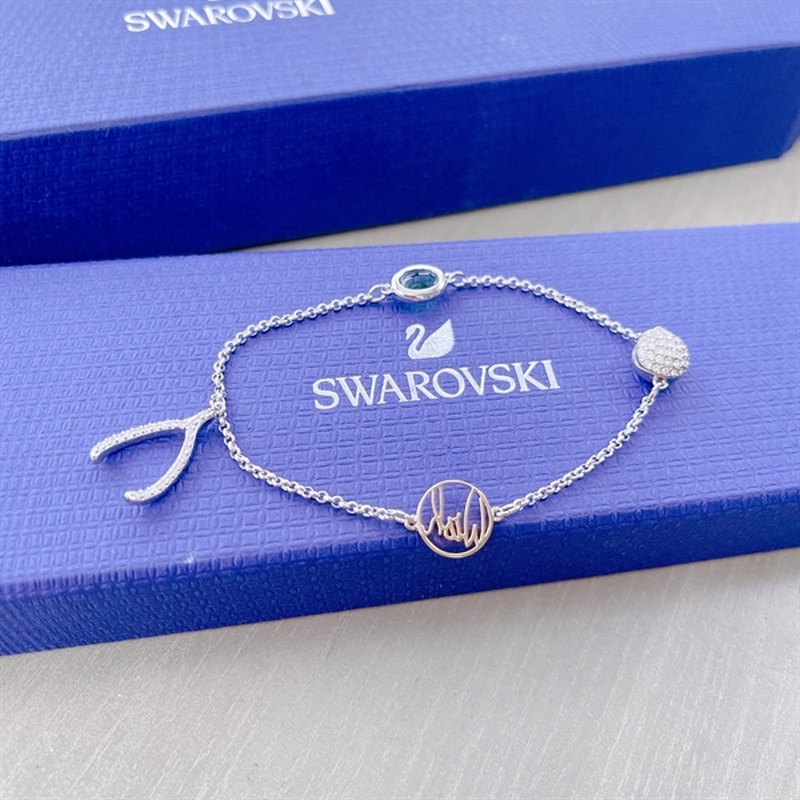 Lắc tay Swarovski Remix Collection Wishbone Strand Green Size M Vòng Tay Swarovski 5528718