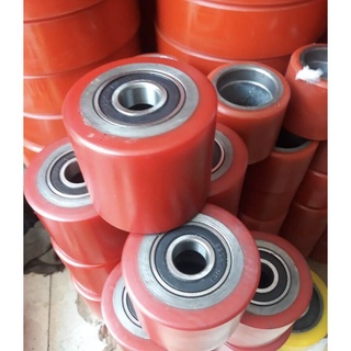 Bộ 4 bánh xe nâng pu 70x80 có bạc đạn 6204