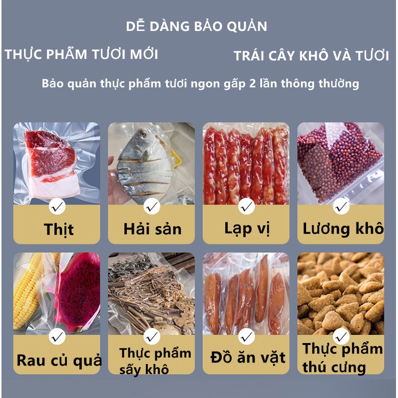 Máy Hút Chân Không Thực Phẩm Mini Gia Đình  Máy Hut Chân Không bảo quản thực phẩm -Tặng 10 túi hút chân không
