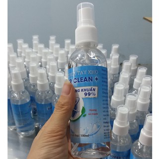 (thanh lý giá vốn) Nước rửa tay khô super clean - 100ml - Phun sương - Có kiểm định - Có hồ sơ công bố