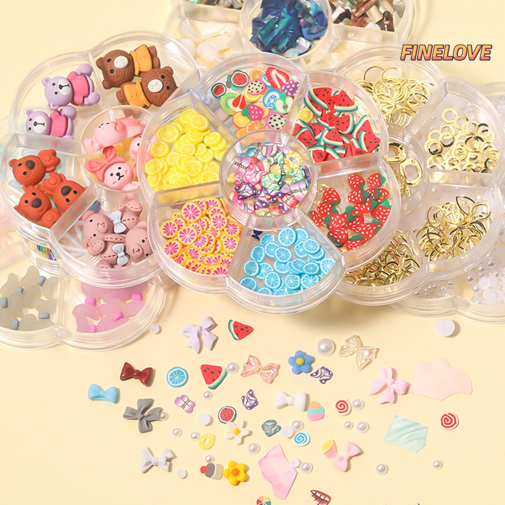 1 Hộp Phụ Kiện Trang Trí Móng Tay 3D Chống Rơi