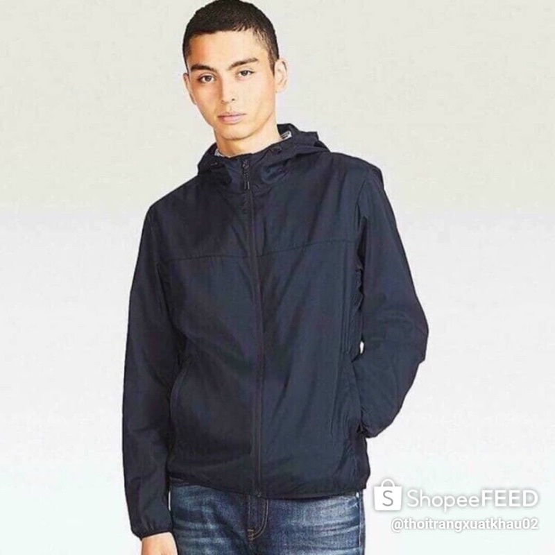 Áo khoác gió nam hai lớp lót lưới xuất dư vải gió gân cao cấp BL01.