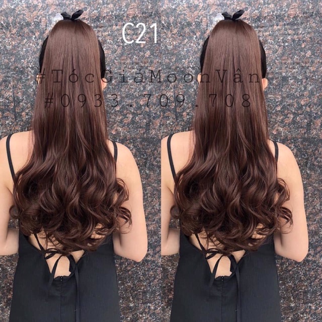Tóc cột xoăn 55cm hình thật