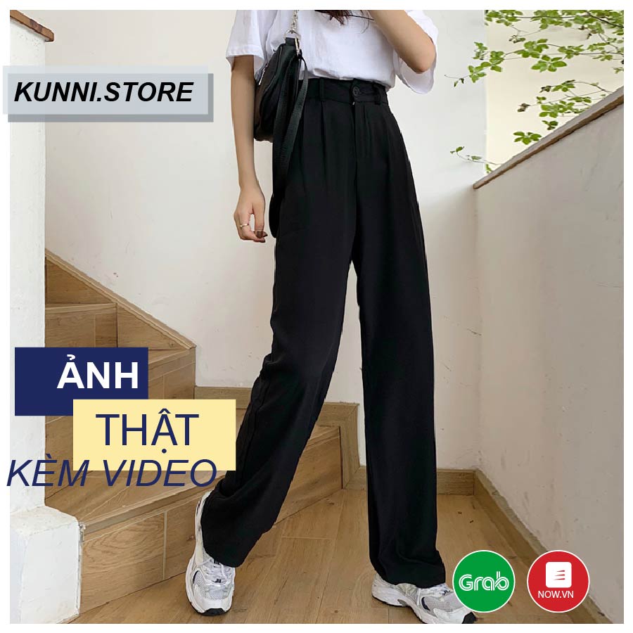 Quần ống rộng culottes dáng dài lưng thon 100cm siêu Hot phong cách Hàn Quốc