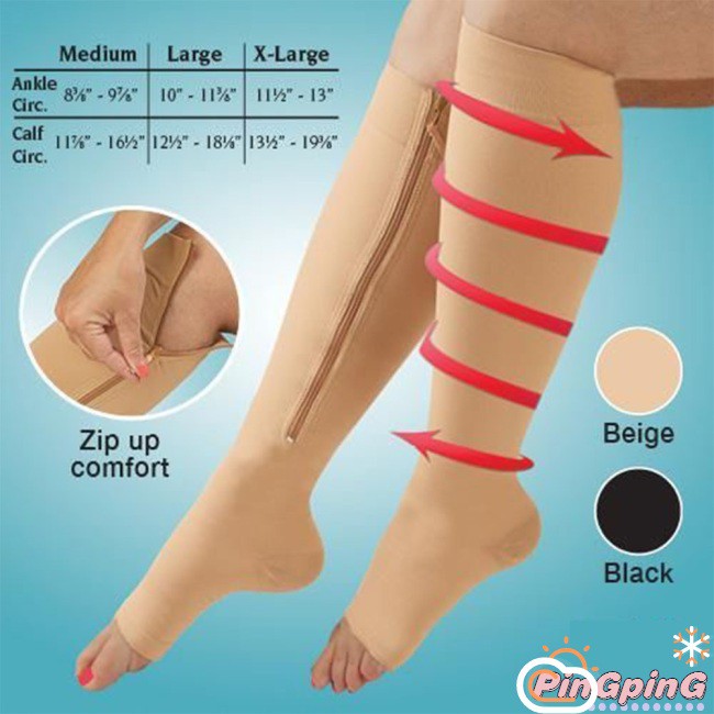 Đôi vớ dáng dài hở ngón có khóa kéo thoải mái tiện lợi