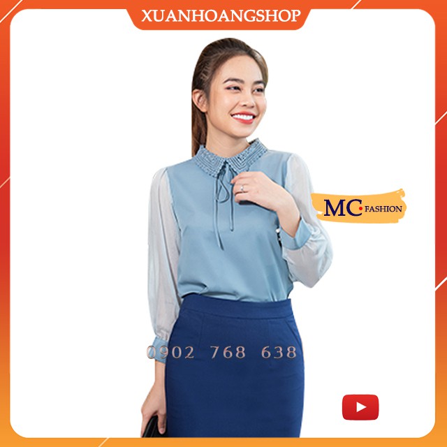 Áo Sơ Mi Nữ Công Sở Mc Fashion Đẹp Tay Lửng Lỡ, Cổ Tròn, Chất Vải Mát, Nhiều Màu Màu( Xanh, Be, Da, Nude, Vàng ) Ta898