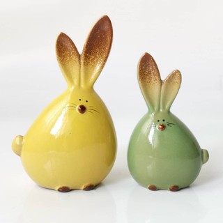 <SIÊU RẺ>Cặp thỏ sốm sứ Decor,Tượng thú gốm sứ Decor