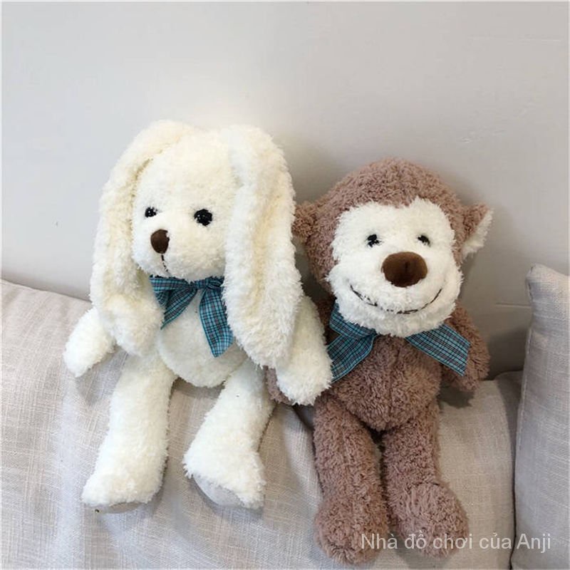 Thú Nhồi Bông Hình Gấu Trúc / Khỉ / Thỏ / Gấu Trúc Mềm Mại Phong Cách Hàn Quốc Cho Bé Gái